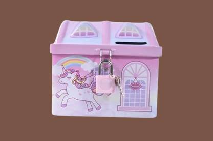 PARIVRIT Beautiful mini Piggy Bank for Girls Money Bank Coin Bank(Pink) Coin Bank