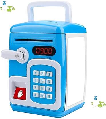 YUJASV Piggy Bank Money Saving Bank with Fingerprint Sensing Digital Password for Kids Coin Bank