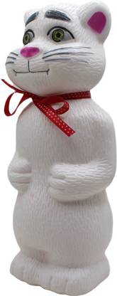 neoinsta shopping Medium size cute tomcat piggy bank with realistic look white color toy for kids Coin Bank
