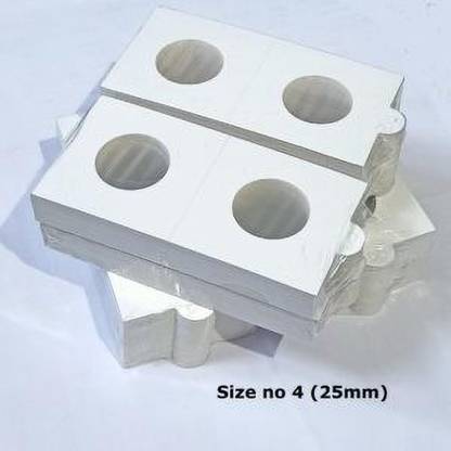 rci Coin Holder - 100 Nos. - Size No. 4 Holders (White, 25mm) Coin Bank
