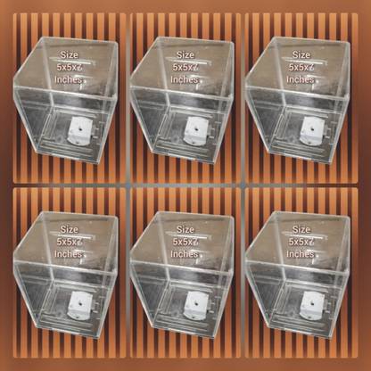 mssuperservices 6 NOS Transparent Acrylic Donation Box Coin Bank
