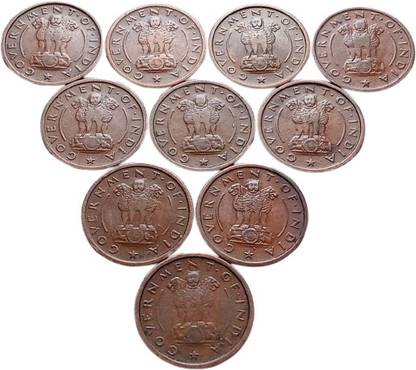 RB COINS India One Pice Horse 1951 Year Bronze 10 Coins Coin Bank