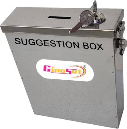 GINOSET Stainless Steel Slim Multipurpose Use coin box, Suggestion Box Coin Bank
