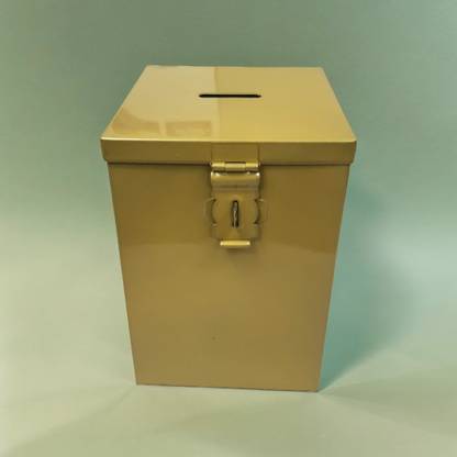 JAYCO Stainless Steel Coin Box / Piggy Bank - 8" Height Coin Bank