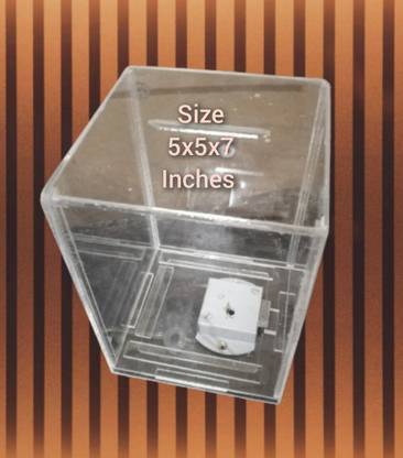 mssuperservices Transparent Acrylic Donation Box Coin Bank