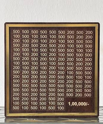 BARICE STORE Wooden Money Saving Box ,?1,00,000 Savings Challenge Piggy Bank Coin Bank Wooden Money Clip