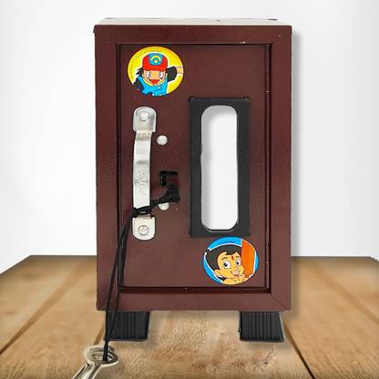 poksi Piggy Bank for Kids| Amirah shape Gullak, Coin Box, Tijori for Kids|Lock and Key Coin Bank