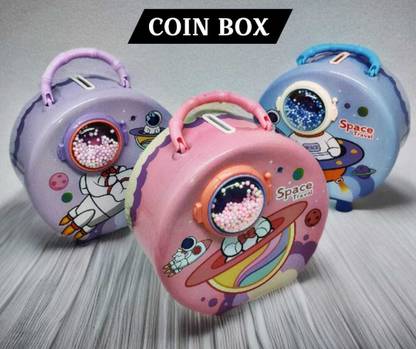 Mahaveer Collection Coin Box Piggy Bank Money Saving ATM for Kids (Random Color) Coin Bank