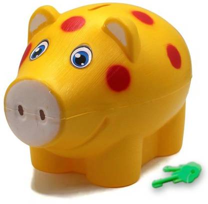 neoinsta shopping Cute Polka Dot Pig Piggy with Lock & Key for Kids and Adults Coin Bank