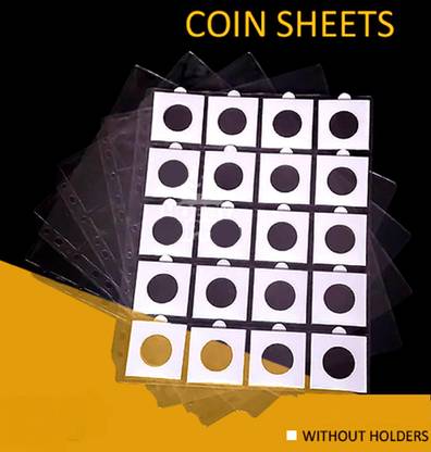 GOLD MINT 20 Pockets 2x2 Coin Holder Sheets / Pages for Album - set of 10 Pieces Pack Coin Bank