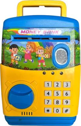 Toyvala Money Bank For Kids With Fingerprint Sensor & Auto Scroll Money Saving Box Coin Bank