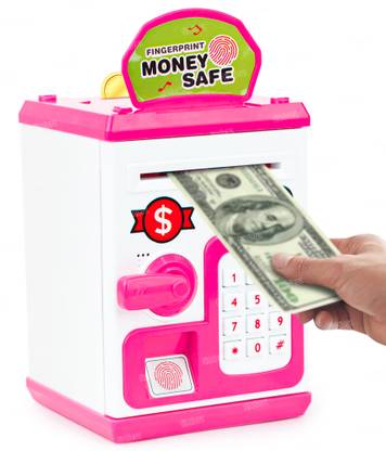 FIDDLERZ ATM Piggy Bank for Kids ATM Machine Toy with Fingerprint Unlock for Kids Coin Bank