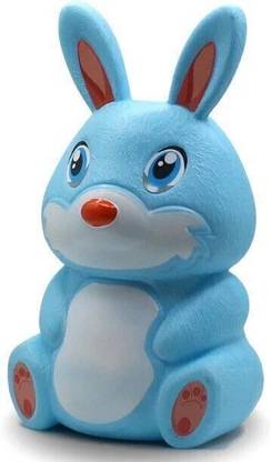 neoinsta shopping Medium size cute bunny piggy bank with realistic look blue color toy for kids Coin Bank