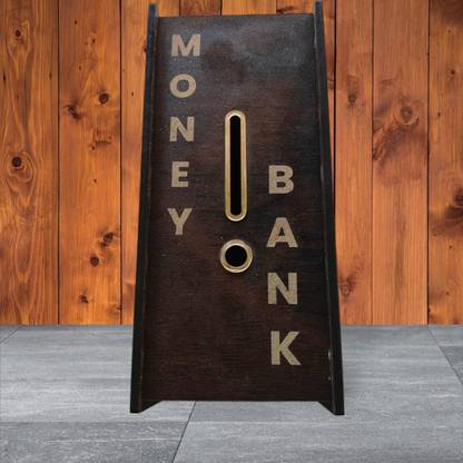 VVD Wooden Money Saving Box – Premium Wooden Lock Box for Coins & Notes Coin Bank
