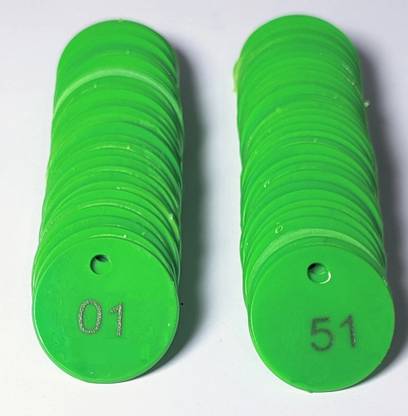 MOREL EMBOSSED PLASTIC ROUND TOKEN COIN WITH HOLE FOR SHOP STORES HOUSE GAME|1 TO 100 Coin Bank