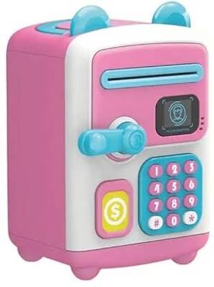PRANCING UNICORN Piggy bank for kids with password and Finger Print Sensor ATM Piggy Coin Bank