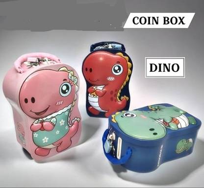 Mahaveer Collection Dinosaur Style Coin Box Piggy Bank Money (Random Color) Coin Bank
