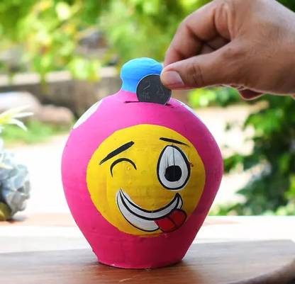 simariya Clay/Terracotta eco-Friendly mitti mud Clay Coin Bank/Gullak for Kids Coin Bank
