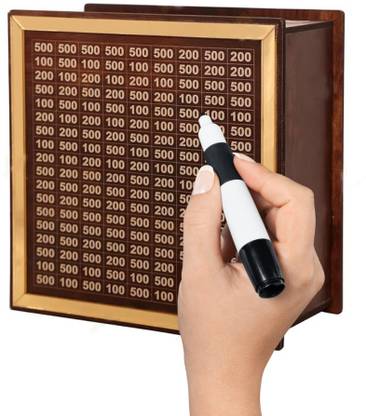 SHYAM CRAFT Handcrafted Wooden Coin Bank for Secure Cash Storage Coin Bank