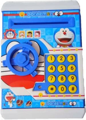 RRCollection Doraemon-Themed Electronic Money Locker/ATM Coin Bank Fun Savings Bank for Kids Coin Bank