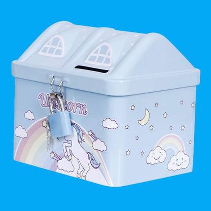 PARIVRIT Gullak Money Saving Box With Lock & Key ( Pack Of 1) Coin Bank