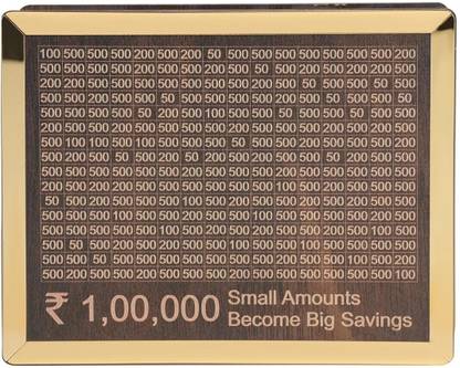 Made Smart Wooden Money Saving Box | Cash Saver Money Box with Counting Target Coin Bank