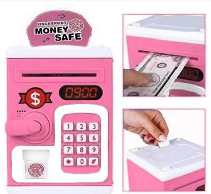 Intelligent ATM Piggy Bank for Real Money, Fingerprint ATM Machine Coin Bank