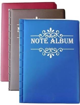 rci 20-Pocket Currency Note Album for Banknote Collection 3 PCS Mix Color Coin Bank