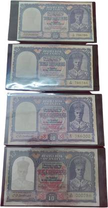 RB COINS BRITISH INDIA 10 RUPEES (786786, 000786) SET 4 COPY NOTE GOOD CONDITIONS Coin Bank