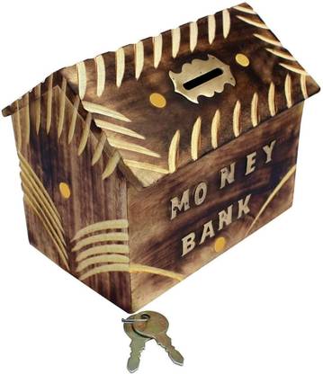 AS Wooden Handicraft Saving Box Piggy Bank for Adults Travel Fund, Vacation Fund, Adventure Fun// Coin Bank