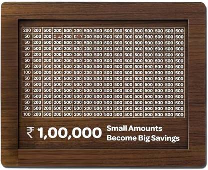 Mira Farmcraft Wooden Money Coin Box Piggy Bank with Carved Design Savings Bank with Numbers Coin Bank