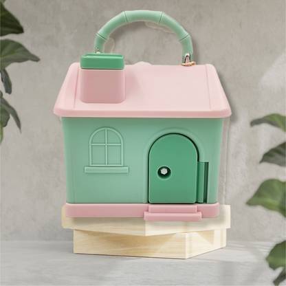 dishvy Hut Piggy bank with Lock and Key| Coin Bank with Tattoo, stickers Coin Bank
