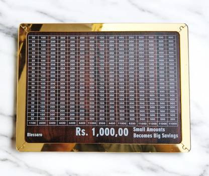 Blessaro Wooden Money Saving Box for Kids & Adults | Piggy Bank for ₹1,00,000 Goal Coin Bank