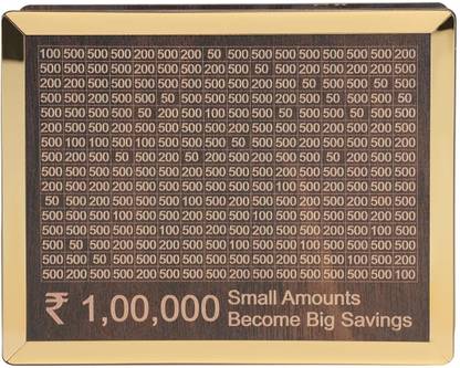 FLEXZONE Wooden Money Saving Box for Kids & Adults, Coin Box, Savings Box, Piggy Bank Coin Bank