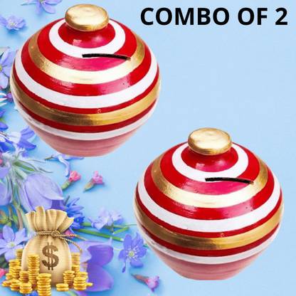 simariya Money Bank | Piggy Bank |Coin Bank | Gullak -5 inch Height (Pack of 2) RC- 394 Coin Bank