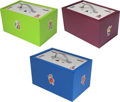 MM AGRAWAL Bharat Bank Style Coin Piggy Bank Saving for Kid, Piggy Bank Metalic Storage Coin Bank