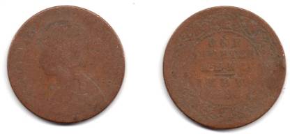 ANK 1909 Victoria Emperor One Quarter Anna copper British india coin rare Ancient Coin Collection