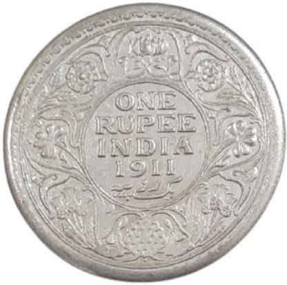 Eshop 1 rupee 1911 King George V, Silverplated Fancy India Medieval Coin Collection