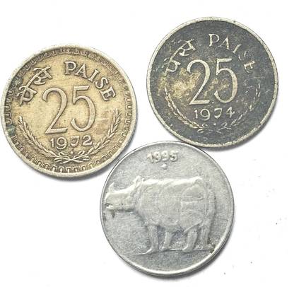 Zewelery Old India 25 paisa coin combo Medieval Coin Collection