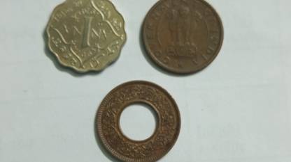 COINSHOP British India Set of 3 Genuine Vintage Coins Ancient Coin Collection