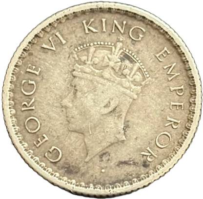 ANTIQUEWAY EXTREMELY RARE 1939 SILVER QUARTER RUPEE GEORGE VI BRITISH INDIA COIN Medieval Coin Collection