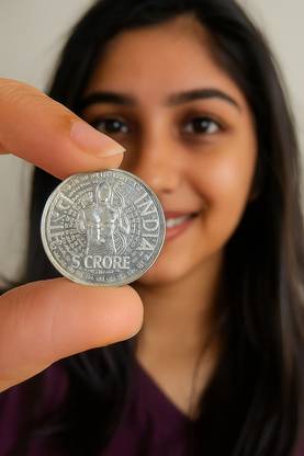 Eforest Rare 5 Crore Rupees Ram Mandir Ayodha Silver Plated Coin Modern Coin Collection