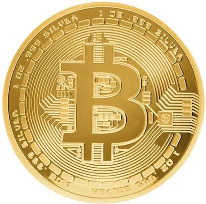Hop n Shop 24K Gold Plated Crypto Currency Bitcoin 1 Numismatic Coins Modern Coin Collection