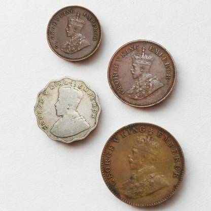 SHUBHCOINS George V Rare Set British India Very Fine Condition, Best for Students Medieval Coin Collection