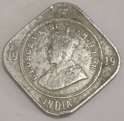 ANTIQUEWAY SCARCE 2 ANNAS 1919 GEORGE V BRITISH INDIA COIN Medieval Coin Collection