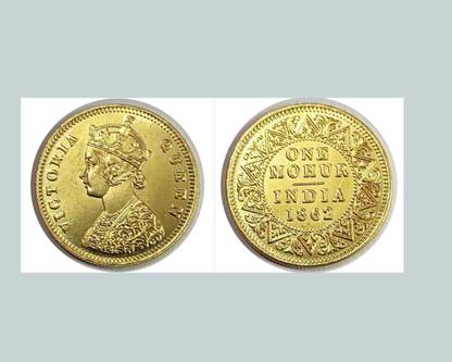 ANK ONE MOHUR 1862 EAST INDIA COMPANY VICTORIA QUEEN FANCY Ancient Coin Collection