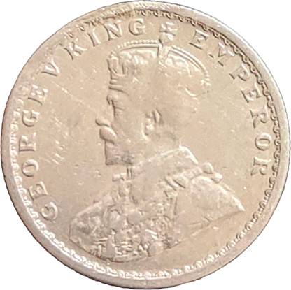 ANTIQUEWAY Extremely Rare Silver 1914 Half Rupee Key Date George V British India Medieval Coin Collection