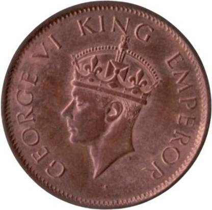 rbf GEORGE VI KING EMPEROR INDIA 1940 ONE QUARTER ANNA 10 COIN Medieval Coin Collection