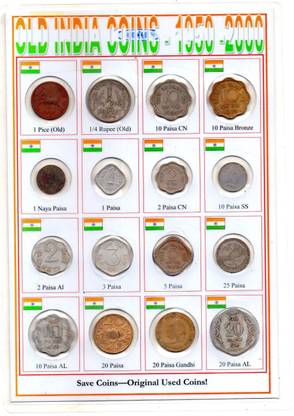 GOLD MINT 1950-70 Republic India 16 Different Old Pice paisa Naya Paisa Gandhi Coins set Modern Coin Collection