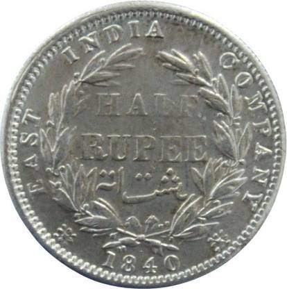 Prideindia 1/2 Rupee 1840 Victoria Queen - British India Collectible Rare old Coin Medieval Coin Collection